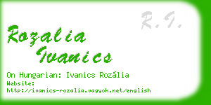 rozalia ivanics business card