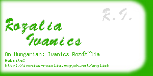 rozalia ivanics business card